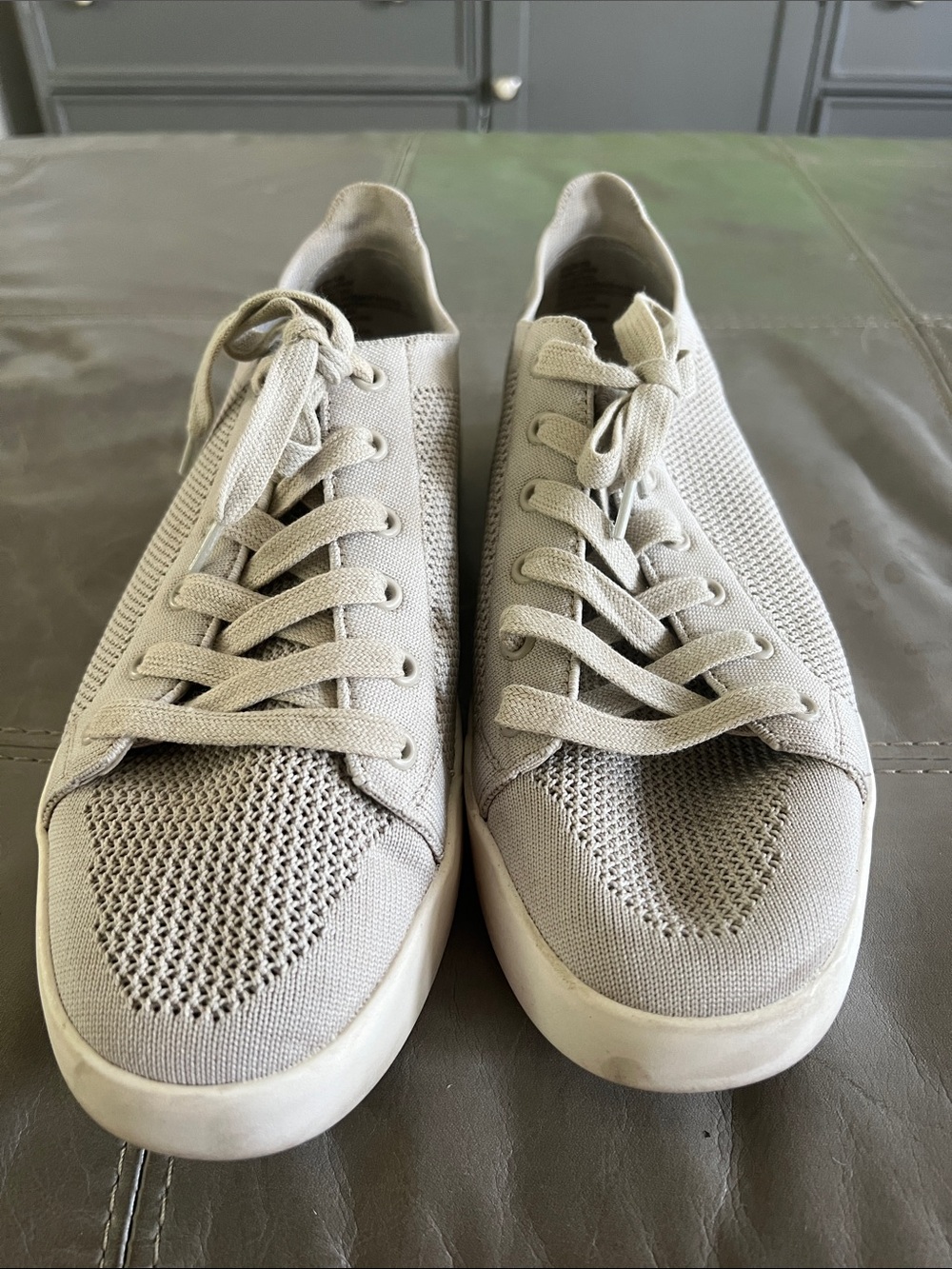 Susina Women's Knit Lace-Up Sneakers in Light Taupe
